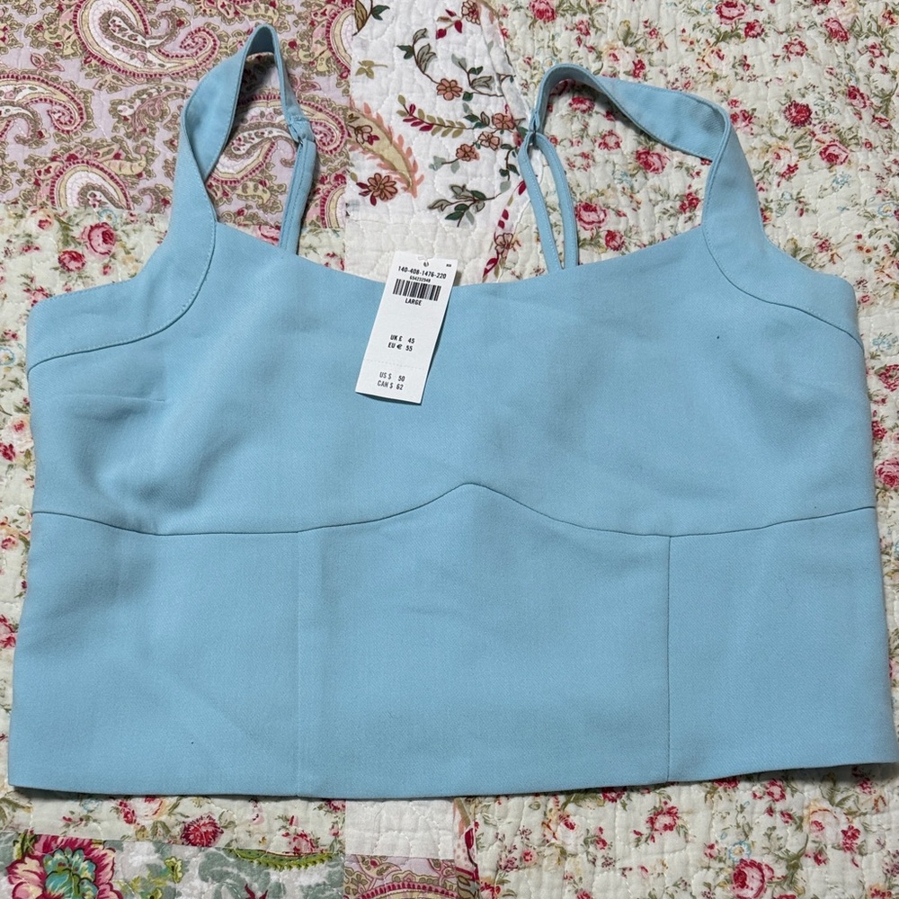 Light Blue Women's Cropped Tank Top